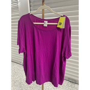 All in Motion Women's 4X Purple Short Sleeve Activewear‎ T-Shirt Top